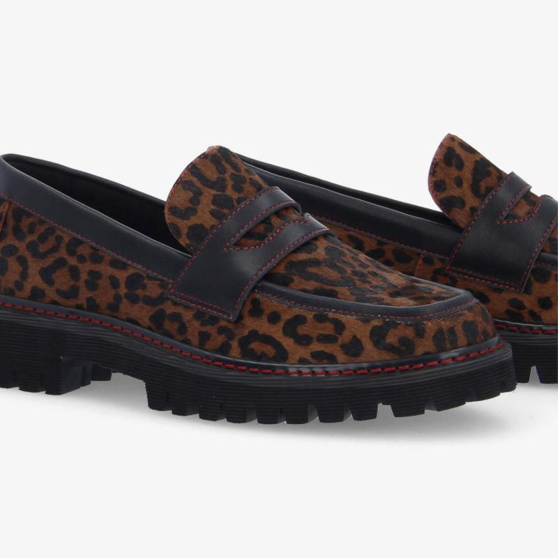 MYSEN LOAFER W - PONY LEO - BROWN